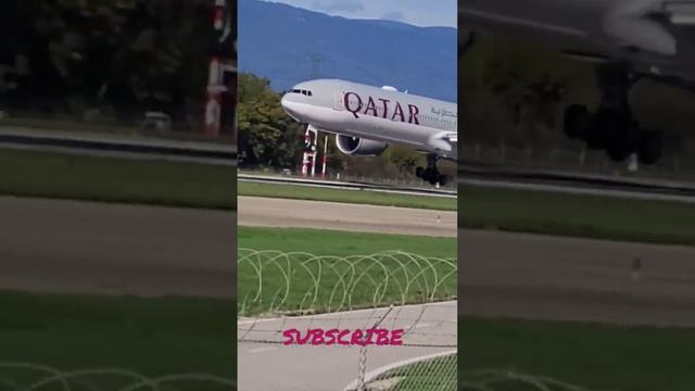 Amazing Qatar Airways Landing Spotted Geneva Airport 15.10.2022