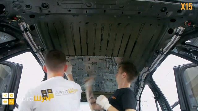 Шумоизоляция крыши Audi Q3 в уровне Экстра. АвтоШум.