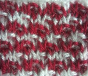 Узор "Двухцветный типа ткани". Вязание с нуля. Узоры спицами. Вяжем вместе..mp4