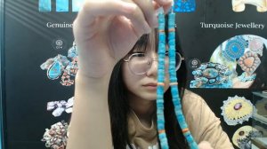20240912-02 28.9g Natural turquoise and spiny oyster 16inch Simple atmosphere jewelry for Gift