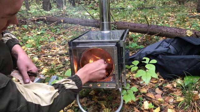Печь-камин Инвент,для зимней палатки!Обзор смотреть онлайн