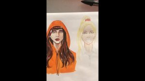 Howto draw pony tail and blond hair with markers