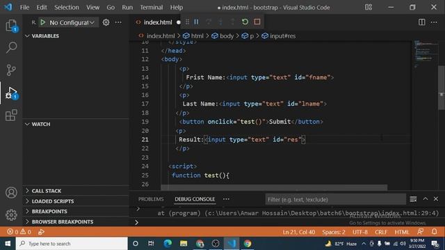 জাভাস্ক্রিপ্ট: JavaScript Events | Freelancing Bangla Tutorial | Batch 6th | Class 21