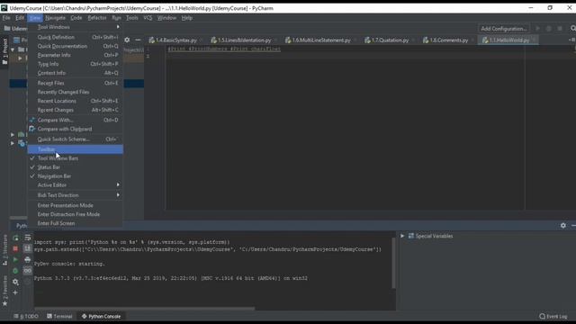 #2.3  After Set up of Python Environment