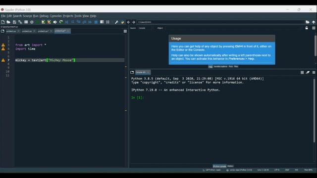 Creating Mickey Mouse in Python with ASCII Art