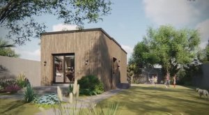 1 этажный современный коттедж 40 кв.м флэтхаус (квартира-дом) плоская кровля современная архитектура