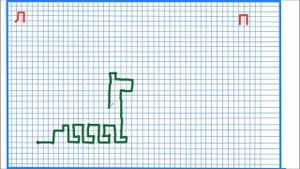 Дракон. Рисуем по клеточкам.