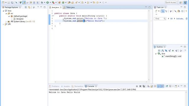 Java Tutorial 5 - Print Statement смотреть онлайн