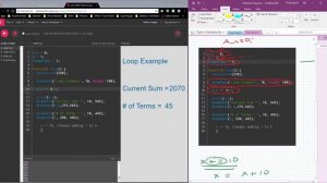 loop example with arithmetic sequence