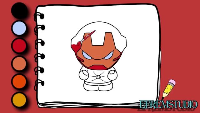 Риуем фигурку Iron Man Раскраска для детей железный человек Как нарисовать супергероя смотреть онлайн