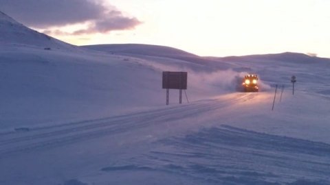 Уборка снега в Норвегии. НордКап