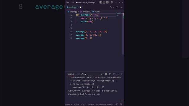 *ARGS in Python?? #python #coding #programming