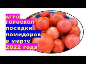 Агрогороскоп посева семян помидоров на рассаду в марте 2022 года