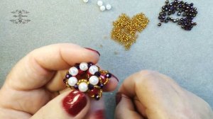 Бусина из бисера с кристаллами. МК.