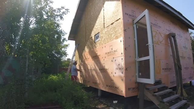 Строим каркасный дом. Часть 23. Отделка каркасника пеноплексом