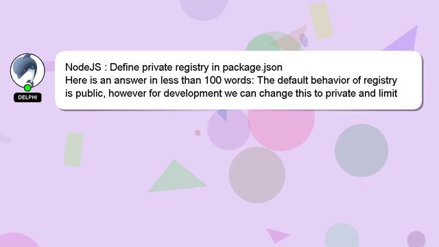 NodeJS : Define private registry in package.json смотреть онлайн