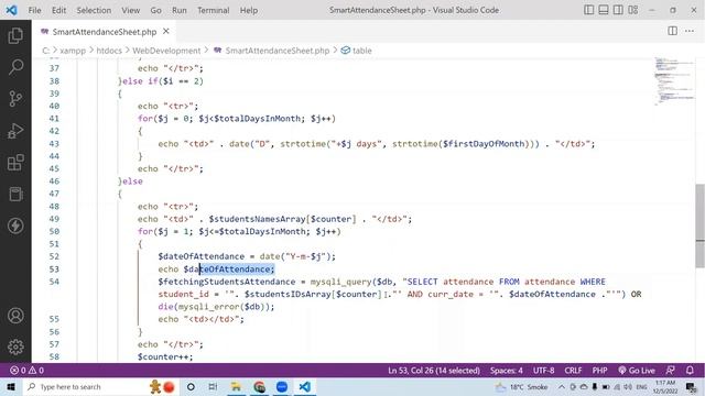 Attendance Management System Project in PHP with Source Code Part 4