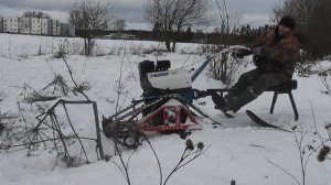 Мотоблок Нева. Гусеницы Крутец. Лыжный модуль самоделка.