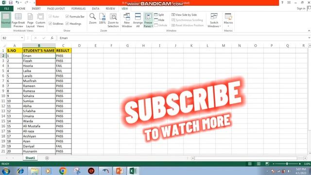 how to freeze rows in excel | row freeze shortcut in excel смотреть онлайн