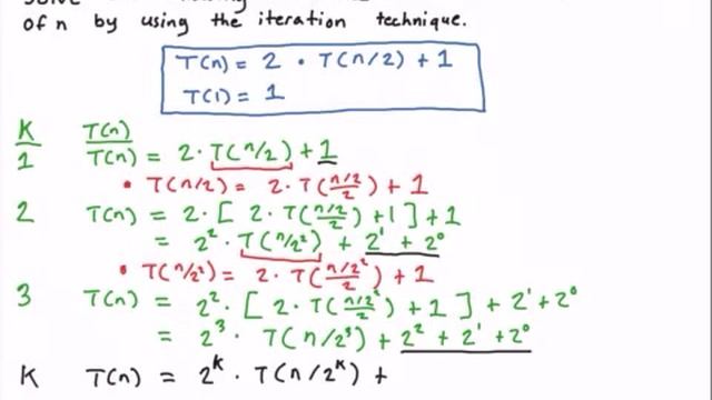 Solve Recurrence Relation  Using Iteration