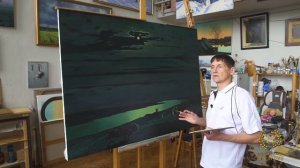 Копия картины Архипа Куинджи «Лунная ночь на Днепре»