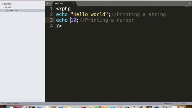 PHP - Day11 - Printing Hello World, Variable Assignment and Mathematical Operations