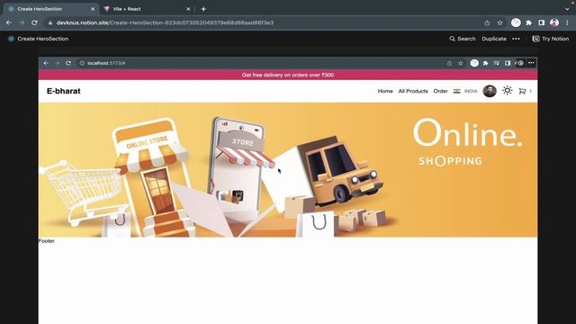 Build Ecommerce App with React And Firebase | Creating HeroSection | React Projects For Beginners #