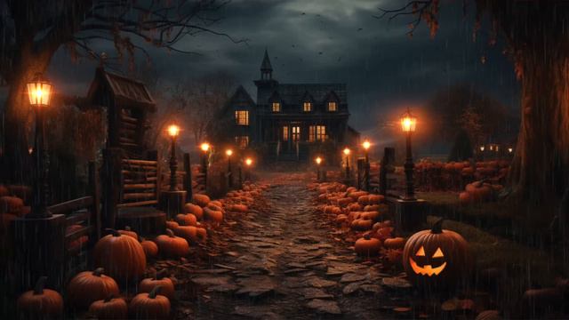 🎃 Haunted House Halloween Ambience   3 Hours of Spooky Rain, Thunder and Ghostly Howls 👻