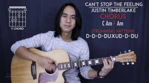 Can't Stop The Feeling Justin Timberlake Guitar Tutorial Lesson + Acoustic Cover