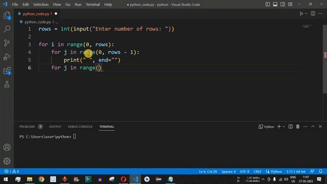 Python Program #40 - Pyramid Star Pattern in Python