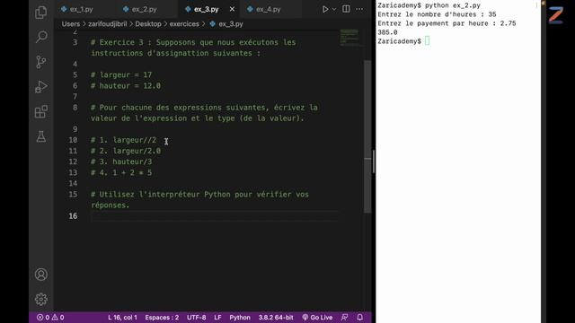 Apprendre python | Exercices sur les variables смотреть онлайн