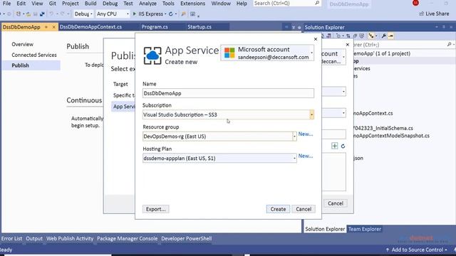 ASP.NET Core CRUD Operations using Azure SQL Database, Deploy to Azure App Service - Web App