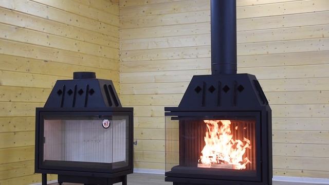 Топки Альфа 1000 угловые два стекла от компании Экокамин смотреть онлайн