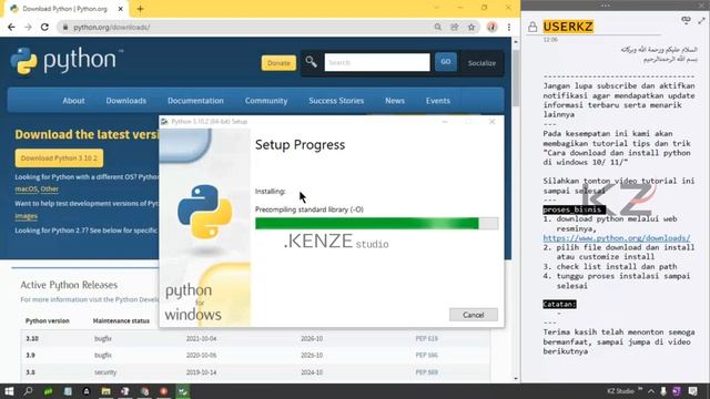 Cara install python 3.10.2 di windows 10 X64