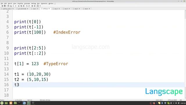 LANGSCAPE PYTHON COURSE -  DAY 18  | TUPLE, SET DATA TYPES | TUTORIALS IN TAMIL