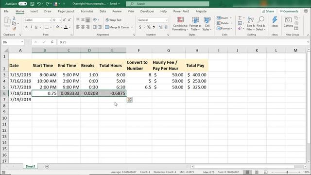 Calculate Hours Worked Overnight in Excel - Tutorial