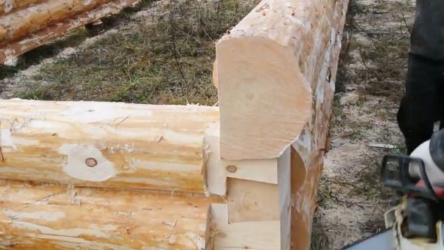 Окоренное бревно, угол 'в лапу' ласточкин хвост смотреть онлайн