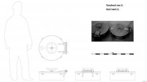 Палубный люк G. Чертёж. Deck hatch G. Drawings.