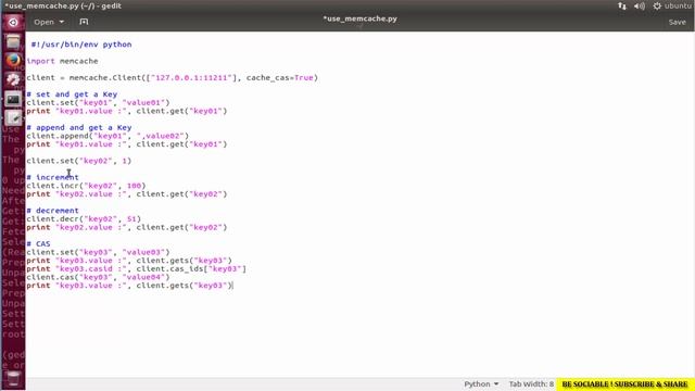 Example to use Memcached on Python ( Memcached - Use it on Python ) смотреть онлайн