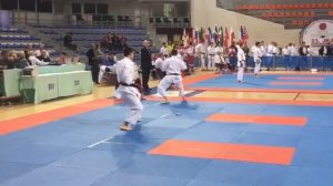 Senior Men Individual Kata 4th round, 23rd JKA European Championships 2018, Nis, Serbia