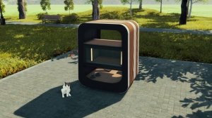 Уличный дом для кошек в современном стиле.