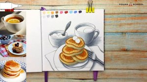 Как нарисовать вкусный завтрак? / Видео-урок по рисованию маркерами #112