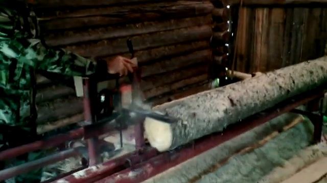Самодельная шинная бензопилорама