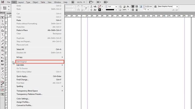 Adobe InDesign CS6 - Меню Edit смотреть онлайн