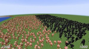 1000 Zombified Piglins Vs 1000 Wither Skeletons | Minecraft