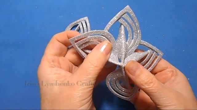3D СНЕЖИНКА-ЗВЕЗДА из фоамирана МК/3D Foam Snowflake Star./Estrela Do Floco De Neve De Espuma 3D.