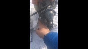 Детский снегокат с бензиновым мотором