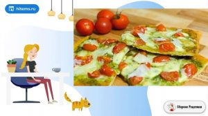 Пицца с песто и томатами. Рецепт очень