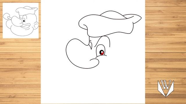 Как нарисовать Моряк Попай шаг за шагом, Easy Draw | Скачать бесплатно раскраски