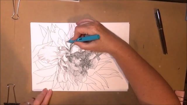 Рисуем цветы. Белый пион